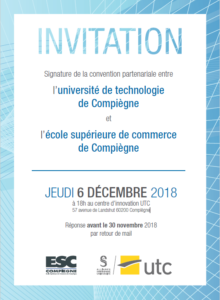 Signature convention de partenariat UTC et ESC Compiègne