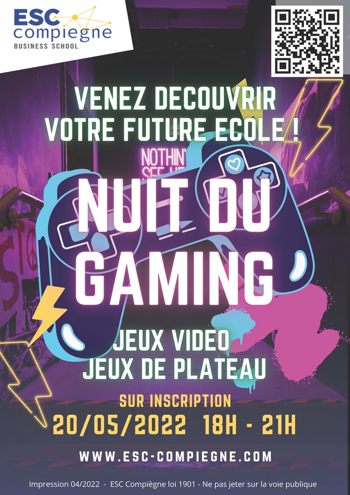Affiche flyers Nuit du Gaming 2022